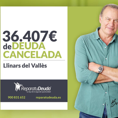 Repara tu Deuda cancela 36.407 € con deuda pública en Llinars del Vallès (Barcelona) con la Ley de la Segunda Oportunidad
