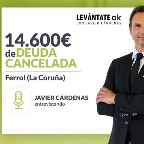 Javier Cárdenas entrevista a una persona de Ferrol (La Coruña) sin deudas por la Ley de Segunda Oportunidad con Repara tu Deuda
