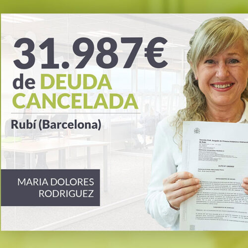 Repara tu Deuda Abogados cancela 31.987 € en Rubí (Barcelona) con la Ley de Segunda Oportunidad