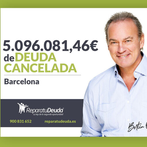 Repara tu Deuda Abogados cancela 5,096,081.46 € en Barcelona (Catalunya) con la Ley de Segunda Oportunidad